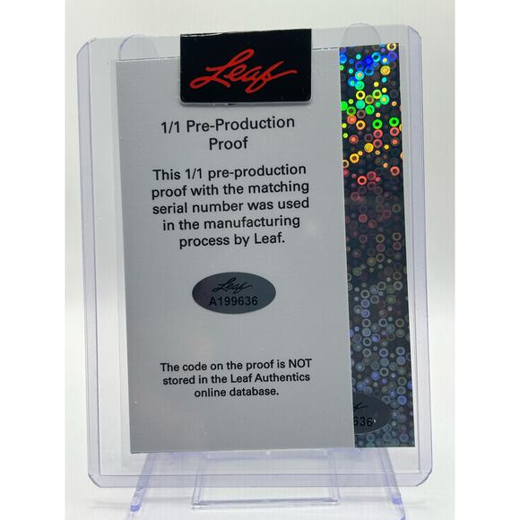 2023 Leaf Trinity Brock Wilken Green Iron Steel PreProduction Proof Auto 1/1 SSP - Picture 2 of 2